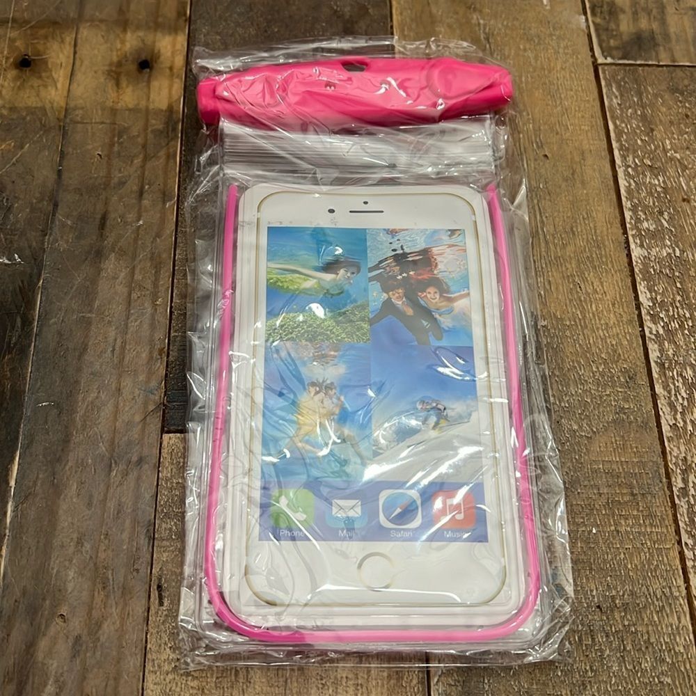 WATERPROOF PHONE CASE HOT PINK with LANYARD